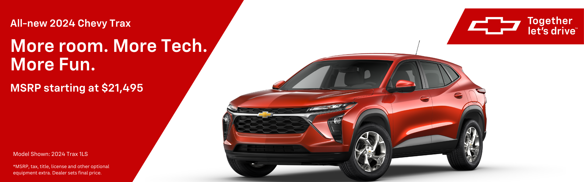 2024 Chevy Trax MSRP Starting at $21,495
